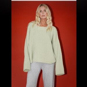 James St Co Mohair Blake Sweater in Thistle Green Large